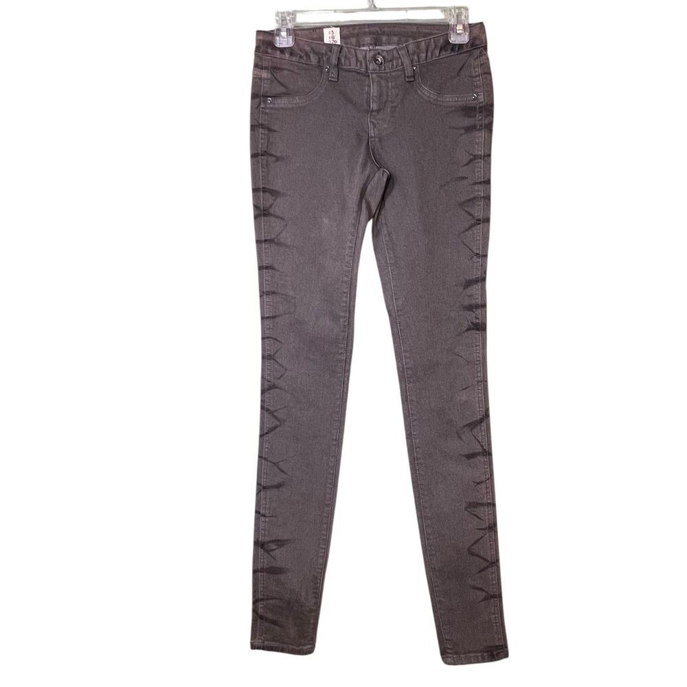 Volcom Jeans Womens 26 Skinny Mid Rise Jegging Stretch Denim Geometric Print